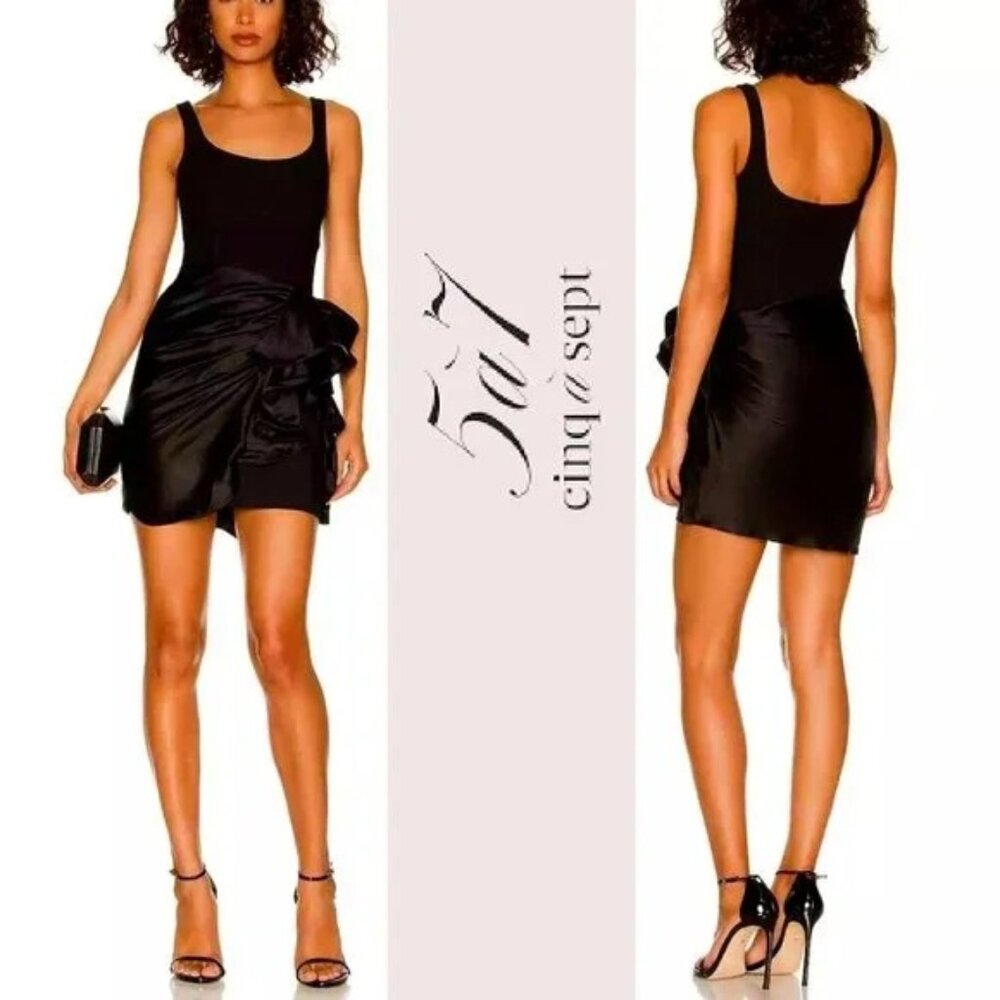 CINQ À SEPT Normy black Gathered Mini Dress
